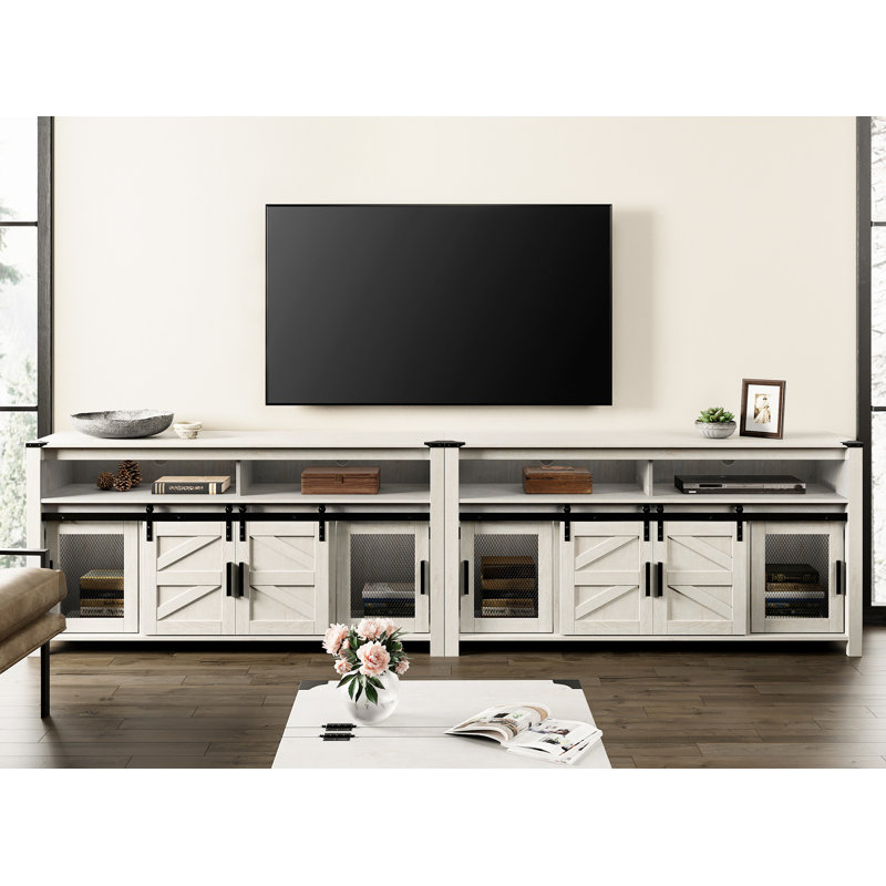 Meuble télé 118 po Cainin, Blanc antique