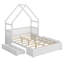 Lit plateforme House avec garde-corps et 2 tiroirs-221406718