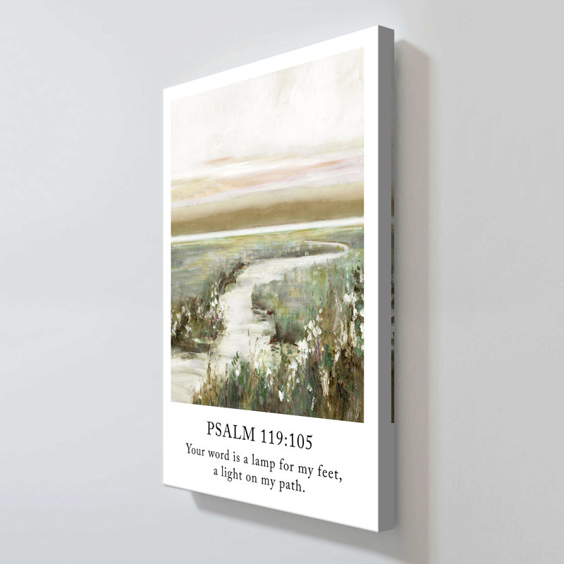 "Psaume 119: 105" par Sally Swatland, reproduction sur toile, H 30 po x l 18 po x P 1 po