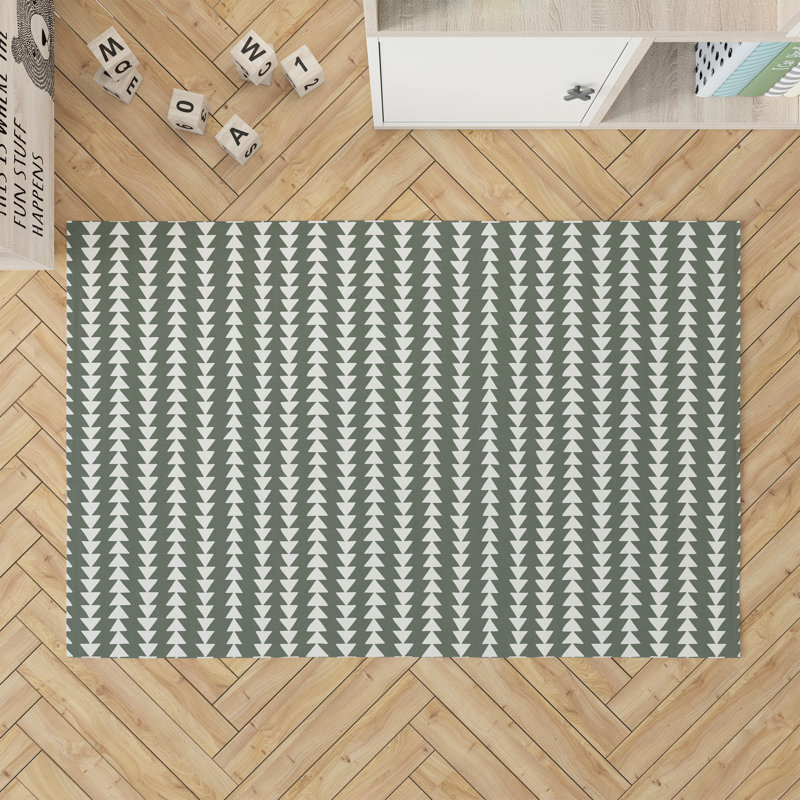 Tribal Arrows Kids Play Mat, Rectangle 3' x 5', Chimichurri/Green