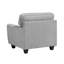 Fauteuil d'appoint contemporain en chenille grise avec coussins réversibles et coussin décoratif-134651248