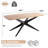 69.3" Rectangle Pedestal Dining Table With Metal Frame For 4-6 People-1884469438