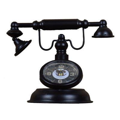 Traditional Tabletop Clock in Black