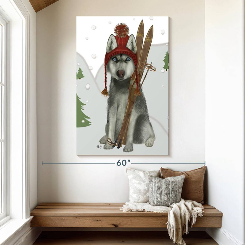 Brampt Husky Skiing, 51" H x 34" W