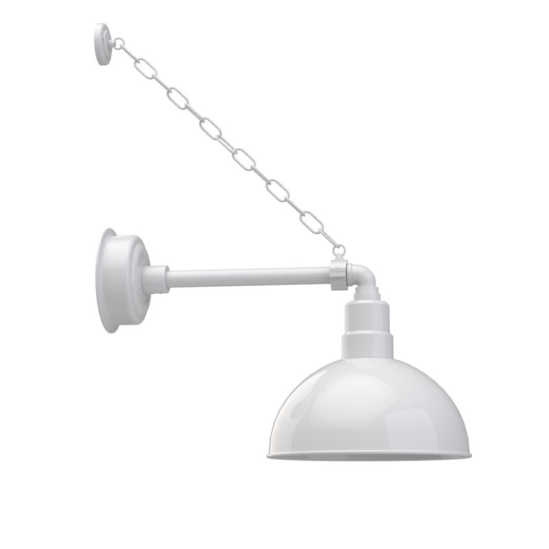 Luminaire de grange d’extérieur à del Dipkarpaz, H 16 po x l 12 po x P 23 po, Blanc
