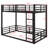 Durable Metal Floor Bunk Bed Frame, Heavy-Duty Noise-Free Design for Kids Teens Adults-1527320010