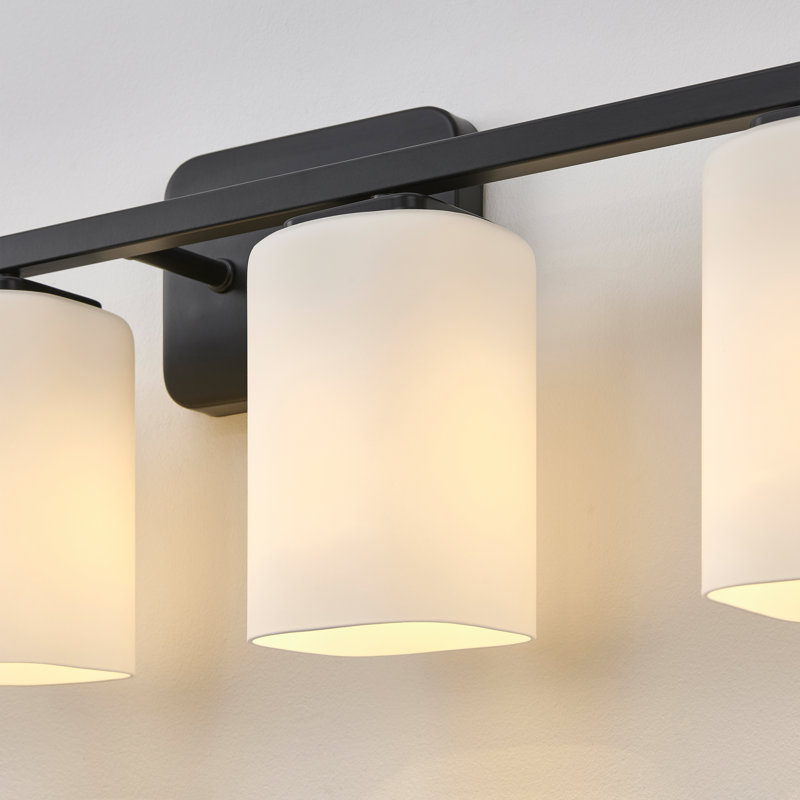Éclairage pour meuble-lavabo à intensité variable Kagan, Noir mat, Blanc, 6