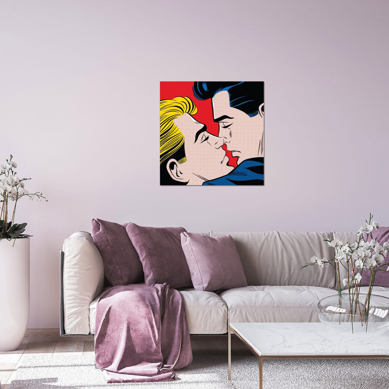 «Kiss» par Joseph McDermott, impression sans cadre, H 24 po x l 24 po x P 0,25 po