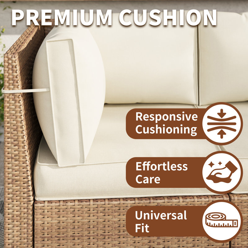 9-Piece Outdoor Chair Cushions Set, Patio Furniture Cushions Replacement with Foam Seat Cushions, Non-Slip Outdoor Seat Cushions for Patio Furniture & Outdoor Couch.