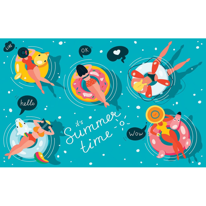 Premium Peel & Stick Wall Mural - Summer Fun, 120" W x 96" L