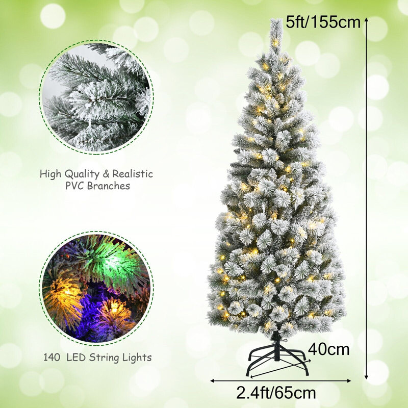 Lighted Artificial Christmas Tree, 5.09ft H