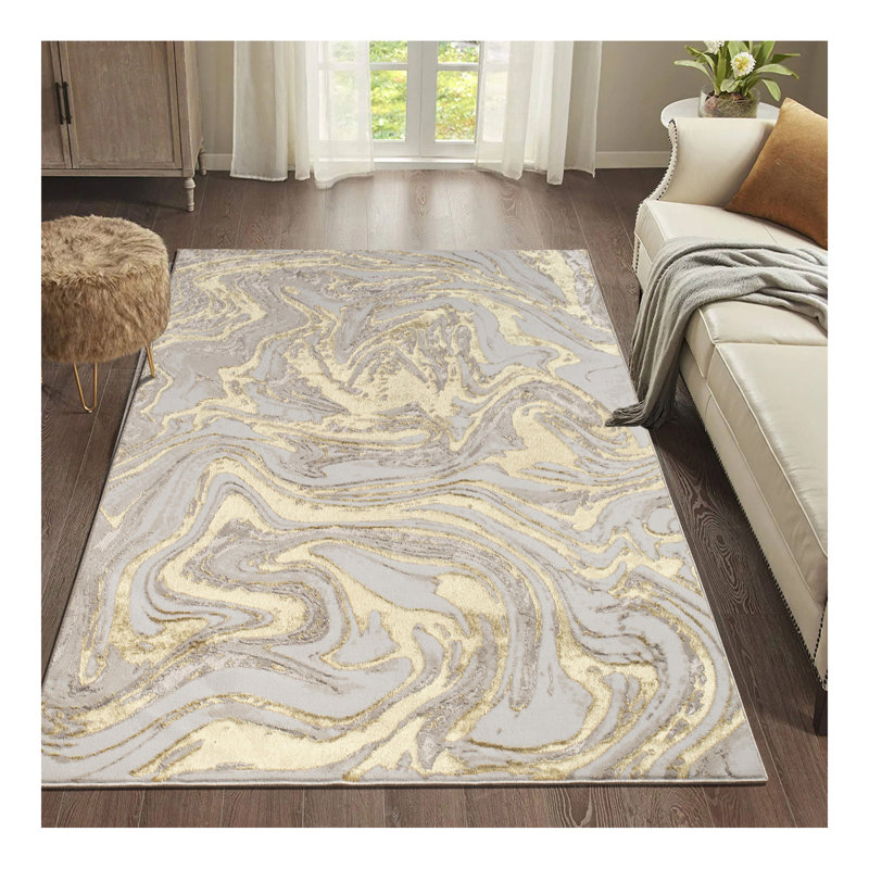 Tapis de luxe à motif abstrait "Paz", Rectangle 2 pi 8 po x 5 pi
