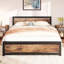 Bed Frame With Headboard And Footboard, 14 Inch Bed Platform No Box Spring Needed-1447646089-1447646090