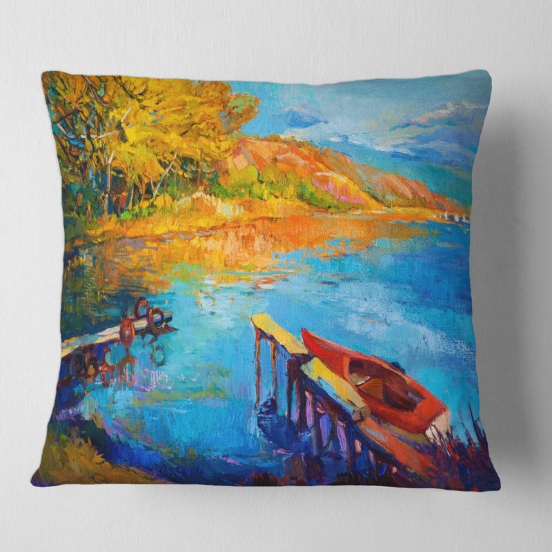 Housse et insert de coussin carré Sunset Sunset Glow the Lake II, 16" x 16"