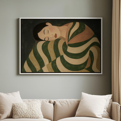 Art mural encadré, impressions murales abstraites rétro pour chambre à coucher - 16 po x 24 po