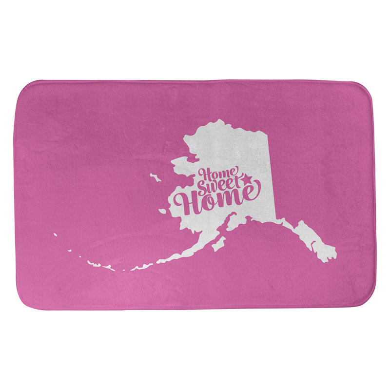 Tapis pour salle de bain en microfibre antidérapant antidérapant Home Sweet, Rose, L 21 po x L 34 po, Fairbanks
