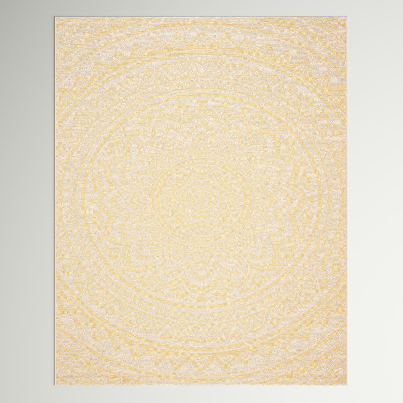 Tapis intérieur / extérieur beige Michalski, Rectangle 4 pi x 5 pi 7 po