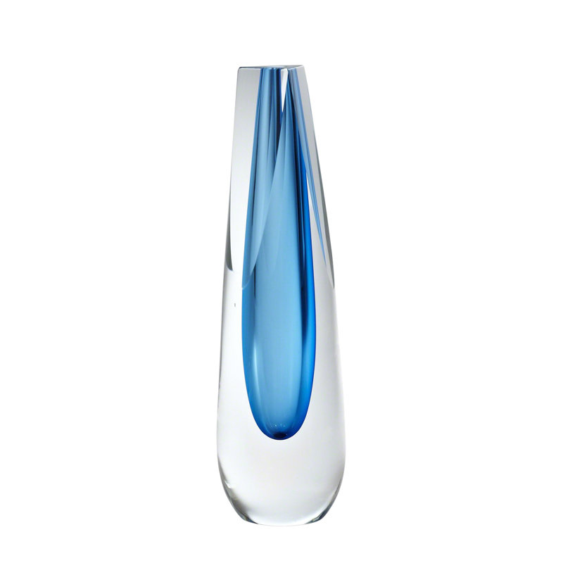 Vase en verre triangulaire - ambre, Cobalt