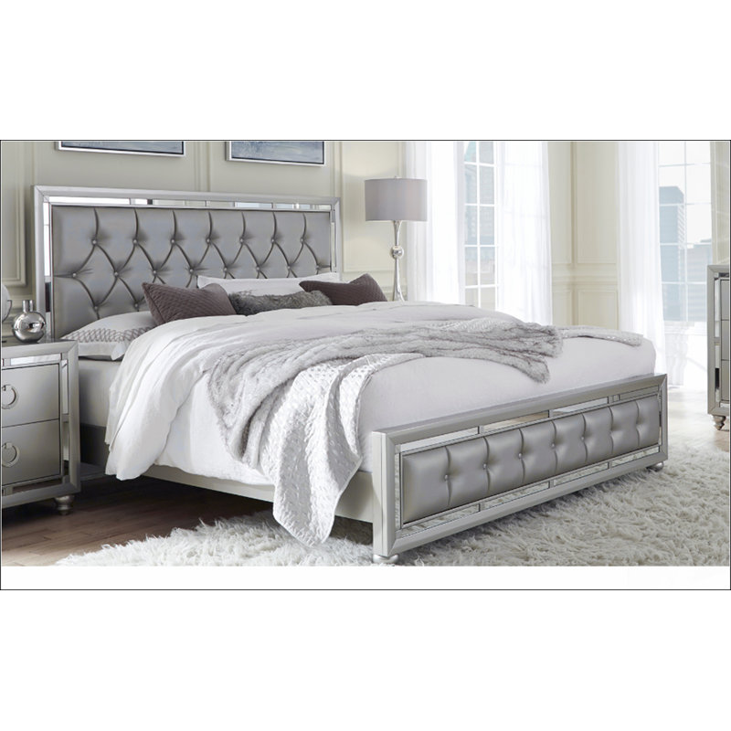 Lit double Chloe Gemstone Silver Matériaux robustes et durables, modernes et simples, respectueux de l'environnement, faciles à installer