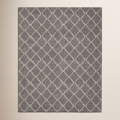 Lilly Charcoal Ivory Flatweave Geometric Rug