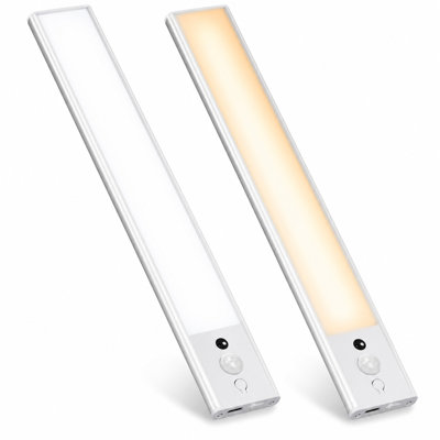 Ensemble de 2 luminaires rechargeables sous le comptoir de 16 po avec capteur de mouvement et de lumière 3 TCE