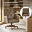 Chaise de bureau pivotante en cuir Kairos avec hauteur réglable et dossier capitonné-726123704