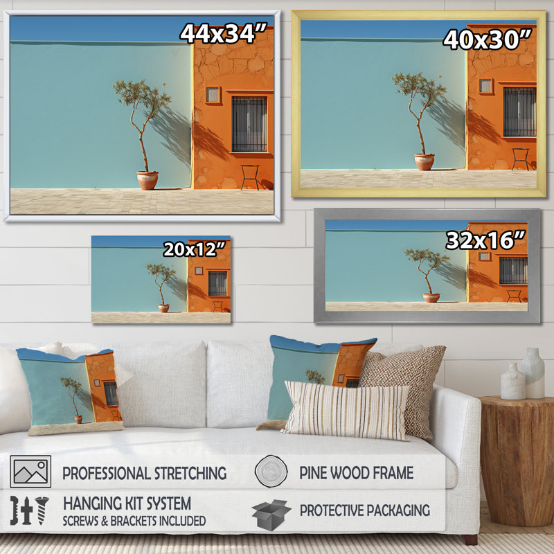 «Turquoise harmonieux», impression sur toile, H 30 po x l 40 po x P 1,5 po, Cadre simple argenté