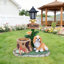 Statue de jardinière lanterne solaire chien assis