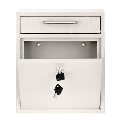 Boîte aux lettres murale - Boîte aux lettres avec serrure et clés - Boîte aux lettres murale verrouillable durable et boîte de dépôt d'argent pour la maison, les appartements et les dépôts après heures