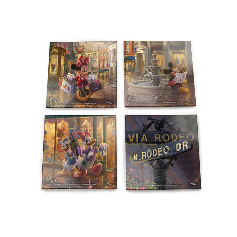 Ensemble de 4 sous-verres minnie mouse points on rodeo drive starfire prints Disney