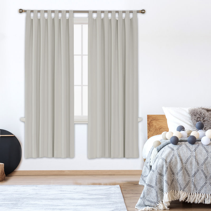 Blackout Curtain Pair, 140 W x 175 D cm, Light Beige