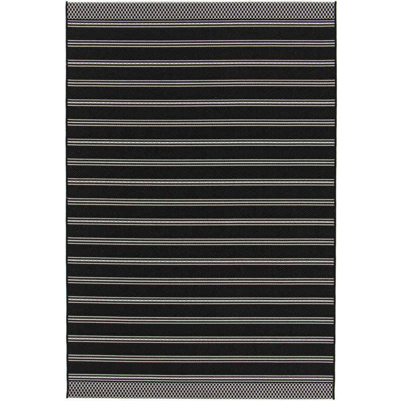 Norayr Flatweave Black Area Rug, Rectangle 120 x 170cm