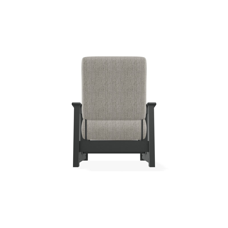 Chaise avec accoudoirs à coussin profond en polymère de qualité marine Leeward, Graphite, Chaume de chaume