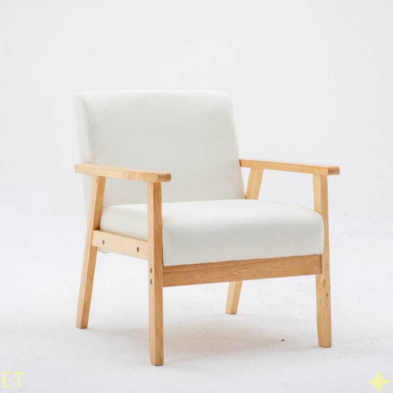 Bahamas 25" Linen Fabric Chair, Natural, Beige