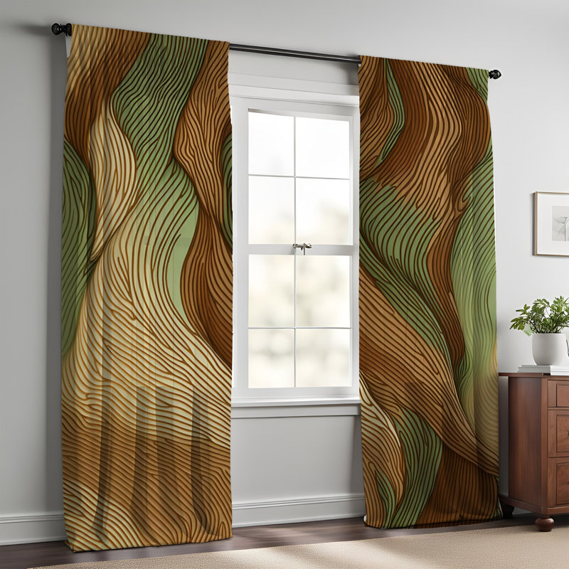 Paire de rideaux semi-transparents en polyester Saliard, L 56 po x L 78 po
