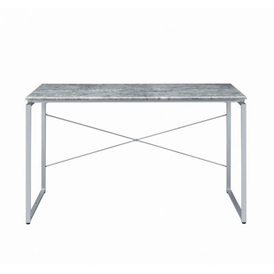 Metal Frame Writing Desk 1Pc Wooden Furniture Faux Concrete Laptop Table