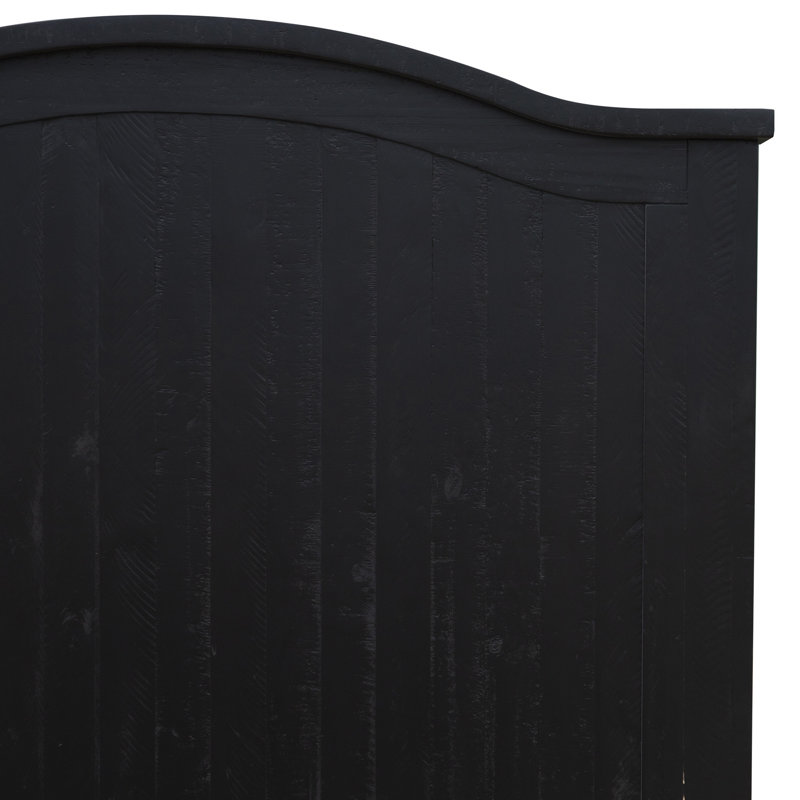 Epes Solid Wood Headboard, Black, King