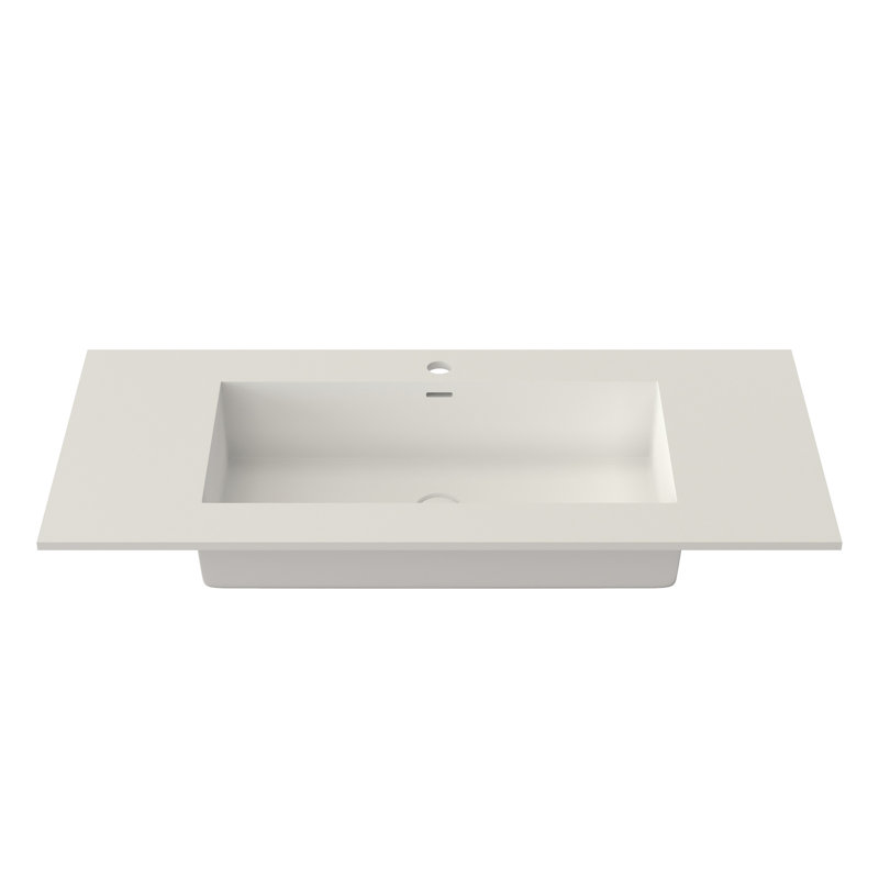 39'' Bathroom Vanity Top With Undermounted Solid Surface Rechtangular Bathroom Sink