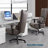 DarkGray + Black Hight adjustable Genuine Leather + Faux Leather + Carbon Steel Office Chair-108641067