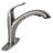 FlowCurve 8 in. Centerset 1-Handle Pull-Out Sprayer Kitchen Faucet with Deckplate in Brushed Nickel