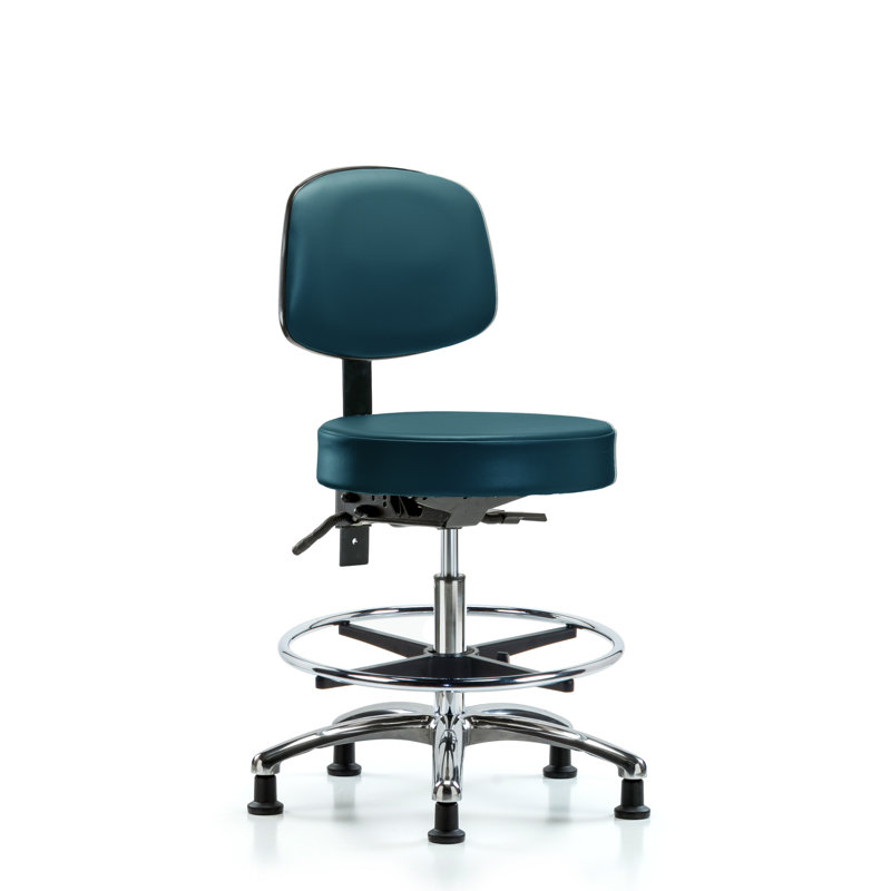Kuiana Vinyl Task Chair, Marine Blue, Glides
