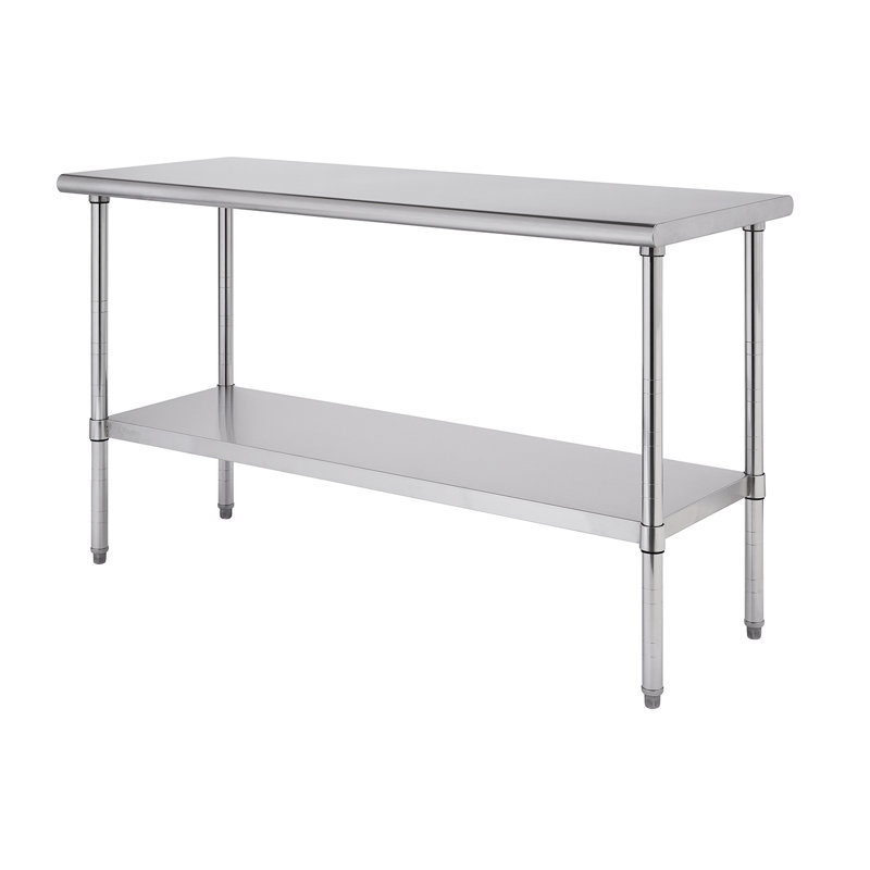 Table de rangement en acier inoxydable TRINITY EcoStorage NSF l 60 po x P 24 po avec tablette inférieure réglable