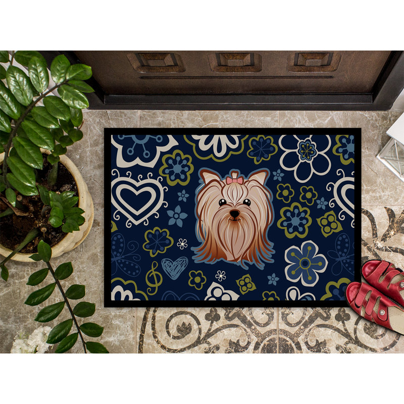 Tapis d'extérieur antidérapant Toluca, L 24 po x L 36 po, Yorkshire-terrier Yorkie