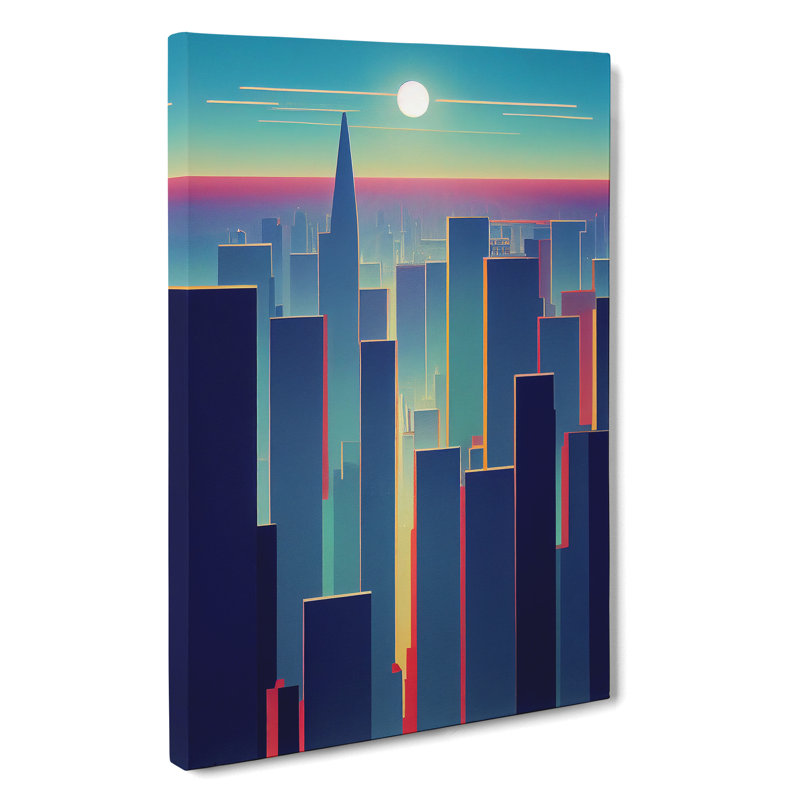 XC1022-3906X Serene City Skyline No.2 Abstract - Wrapped Canvas Print, 50cm H x 35cm W x 3cm D
