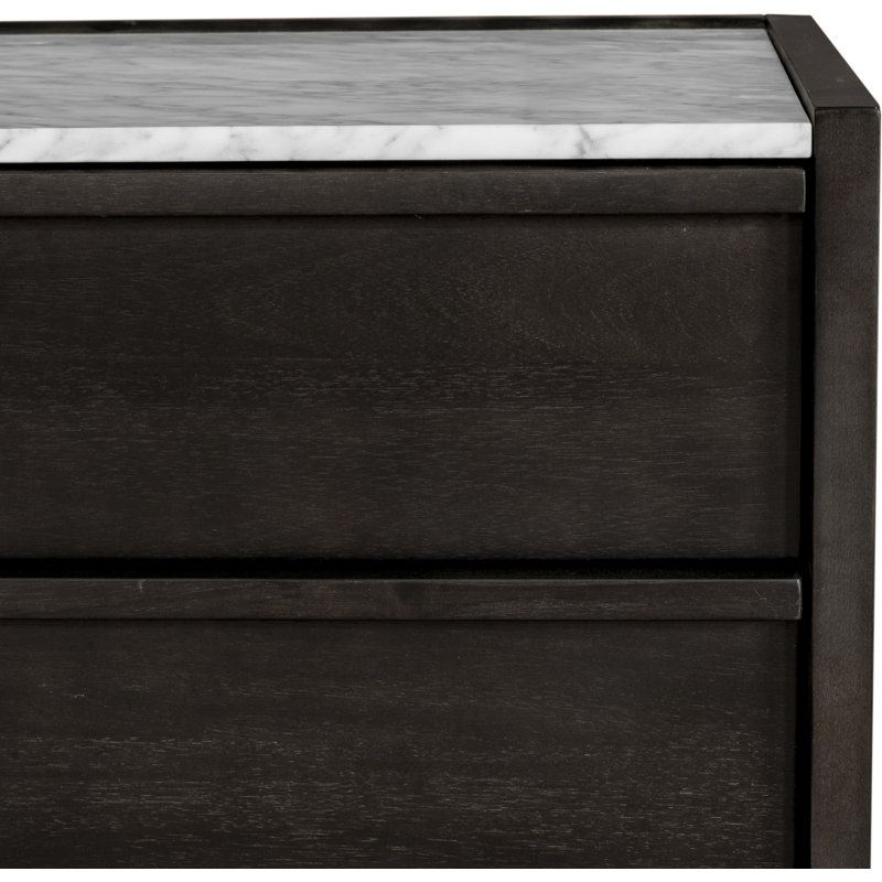 2 - Drawer Nightstand in Dark Grey, Light Gray/Dark Brown