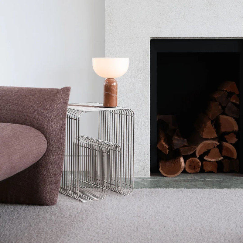 Irregular Wrought Iron End Table, Sofa Magazine Rack Side Table, Two Kinds of Placement, silver.