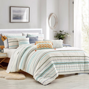Mayumi Baffle Box Stitch Striped Comforter