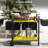 Outdoor Kitchen Cart, 2 With Stainless Steel Tabletop, Towel & Spice Jar Holder, Black Bar Table Surface, 2 Layers Hook