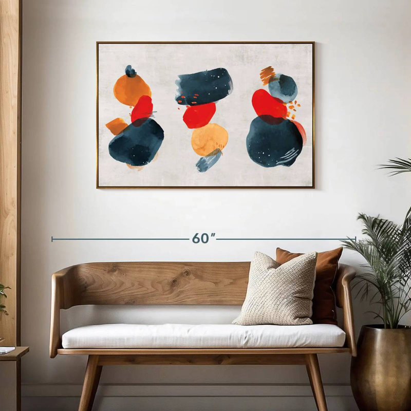 Taches d'aquarelle, Cadre flottant doré, 43 po x 29 po