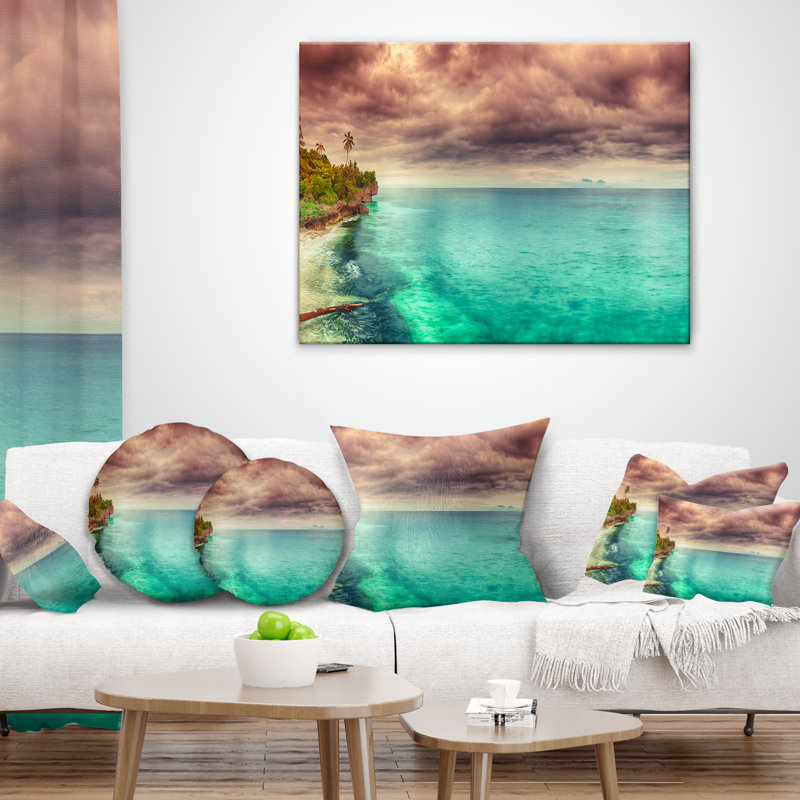 Coussin lombaire panoramique coucher seascape